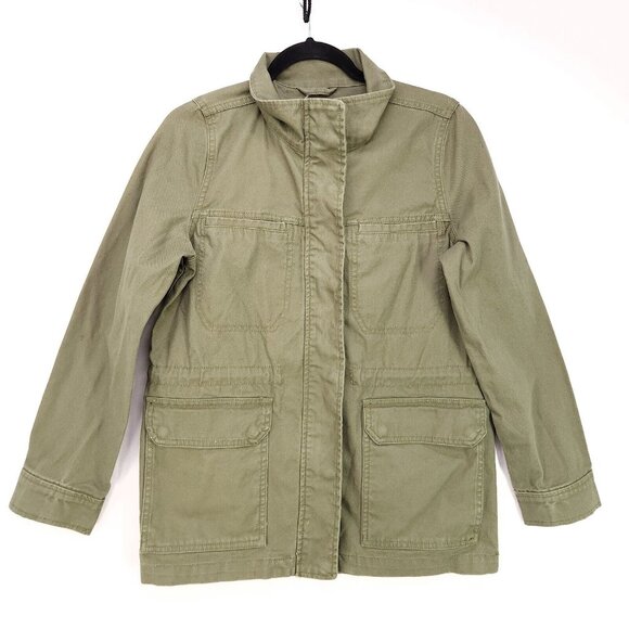 Madewell Dispatch Jacket Military Style Green Cotton Canvas Small Oversized - Picture 2 of 13